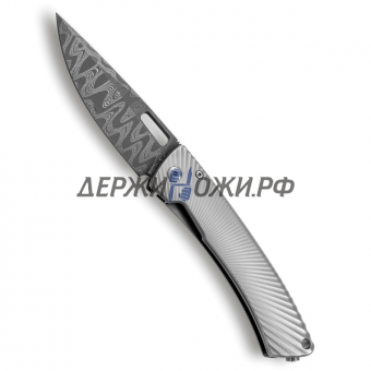 Нож TiSpine Fate Damascus Blade Grey Titanium Lion Steel складной L/TS-1DF GM